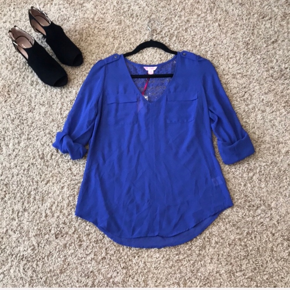New Candie’s sheer blue blouse